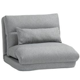 Floor Chair for Adults Floor Sofa Bed with 6-Position Adjustable Backrest Pillow for Reading Gaming Meditating Gray