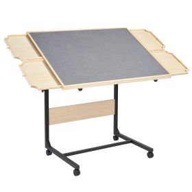 1500 Piece Puzzle Table with Legs, 4 Drawers and Cover, 34x25 in Portable Wooden Board with Wheels, Jigsaw Puzzle Accessories for Adults