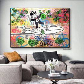 Handmade Hand Painted Oil Painting Wall Street Art Modern Abstract Alec Monopoly Millionaire Painting Home Living Room hallway bedroom luxurious (size: 150x220cm)