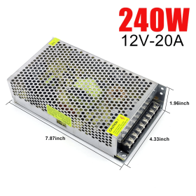 Switch Power Supply Transformer AC 110V To DC 5V 12V 24V Adapter For LED Strip (Power: 20A 240W, Output Voltage: 12 V)