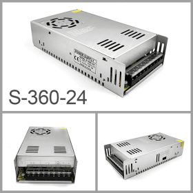 Switch Power Supply Transformer AC 110V To DC 5V 12V 24V Adapter For LED Strip (Power: 15A 360W, Output Voltage: 24 V)
