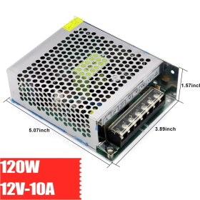 Switch Power Supply Transformer AC 110V To DC 5V 12V 24V Adapter For LED Strip (Power: 10A 120W, Output Voltage: 12 V)